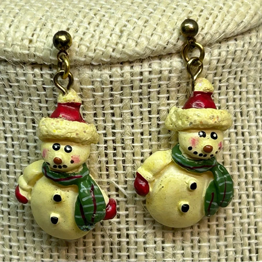 Christmas Snowman‎ Dangle Earrings
